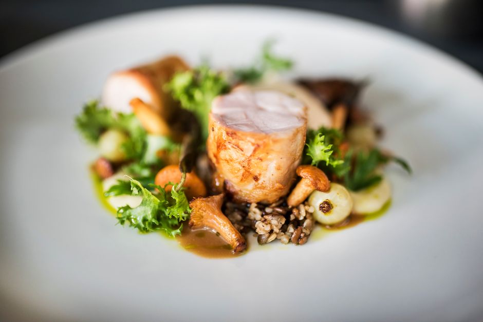 Plated fine dining meal beautifully arranged